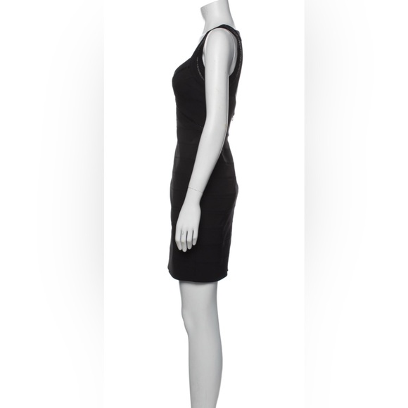 Aidan Mattox black mini dress with black sequin embellishment. Size 8. - Picture 2 of 9